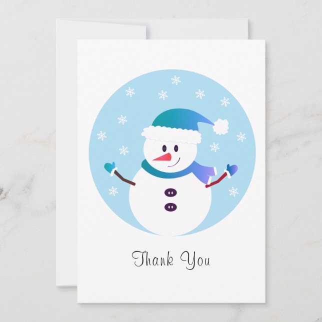 Thank You Christmas Snowman Snowflakes (Front)
