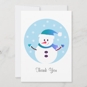 Thank You Christmas Snowman Snowflakes