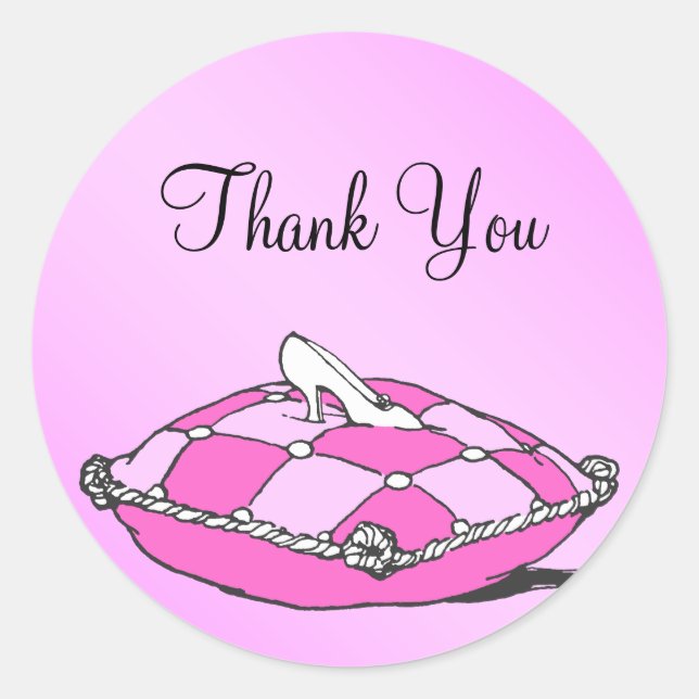 Thank You Cinderella Slipper Pink Sticker (Front)