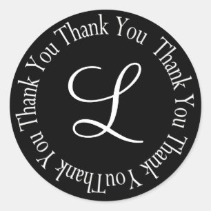 Thank You Circle Letter "L" - Customised Classic Round Sticker