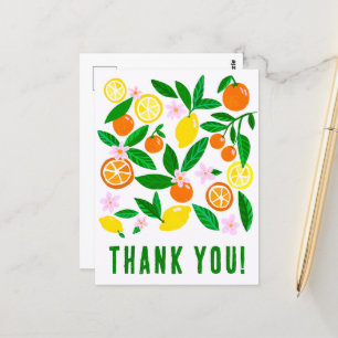 Thank You Citrus Celebration Custom Colourful  Postcard