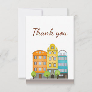 Thank You Cityscape High Rise Condo Apartments Card