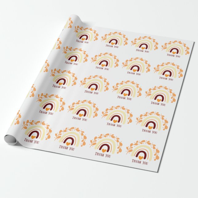 THANK YOU CLASSIC DESIGN RAINBOW BOHO   WRAPPING PAPER (Unrolled)