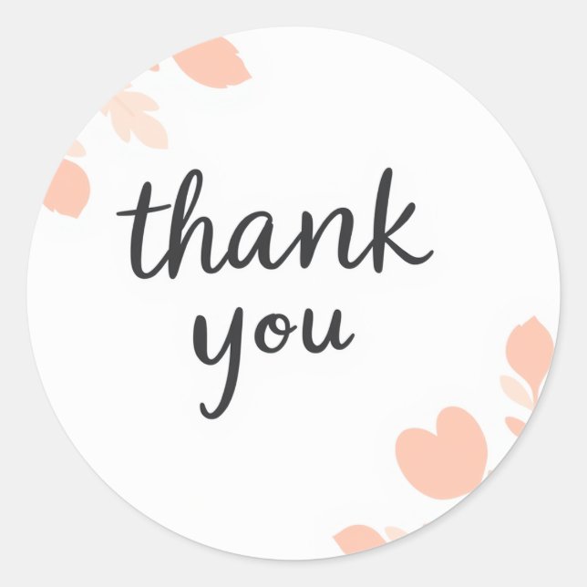thank you classic round sticker (Front)