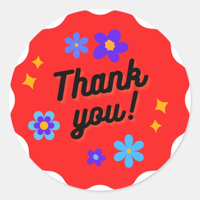 Thank you classic round sticker (Front)