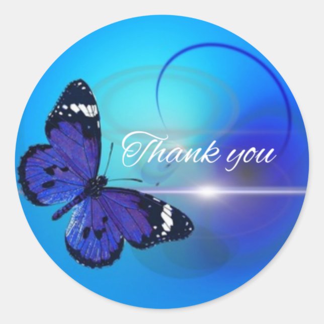 Thank you classic round sticker (Front)