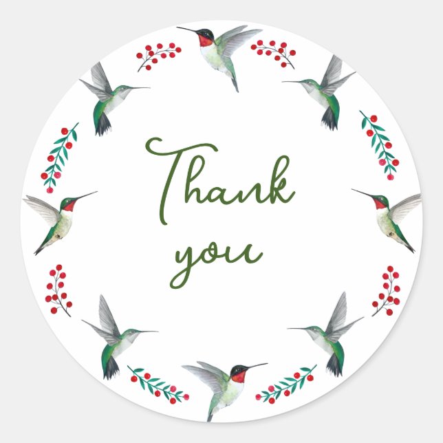 Thank you classic round sticker (Front)