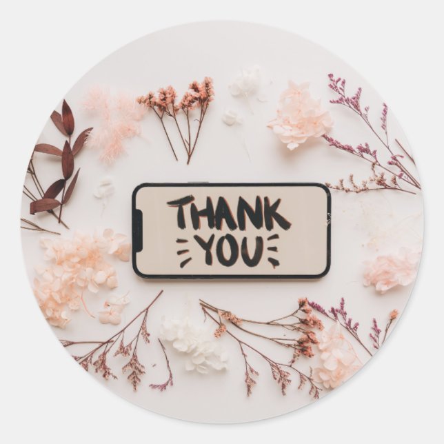 Thank You  Classic Round Sticker (Front)
