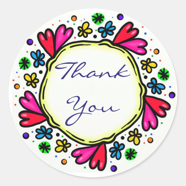 Thank You Classic Round Sticker (Front)