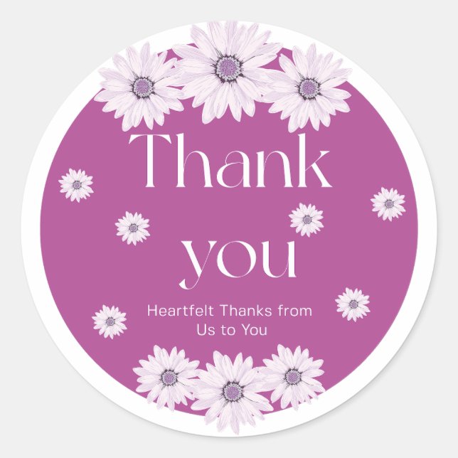Thank You Classic Round Sticker (Front)
