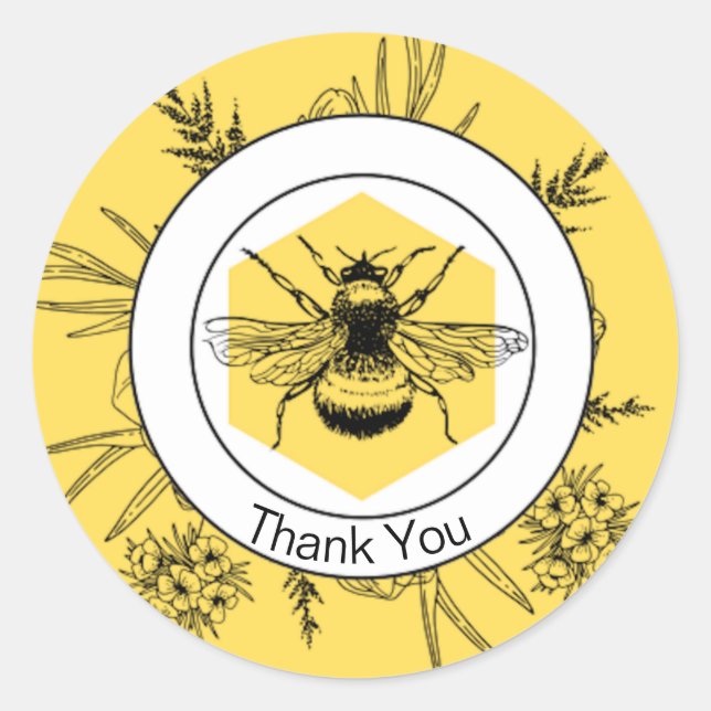 Thank you classic round sticker (Front)