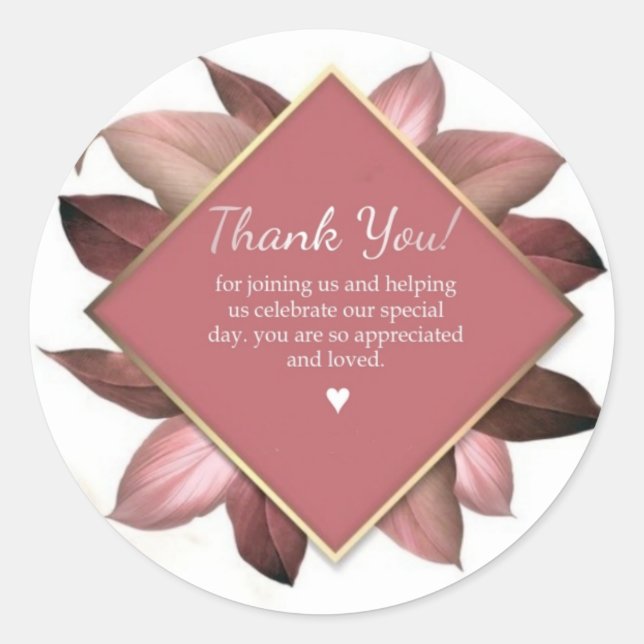 Thank you classic round sticker (Front)