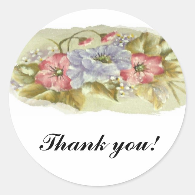 thank you classic round sticker (Front)