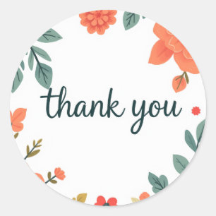 thank you  classic round sticker