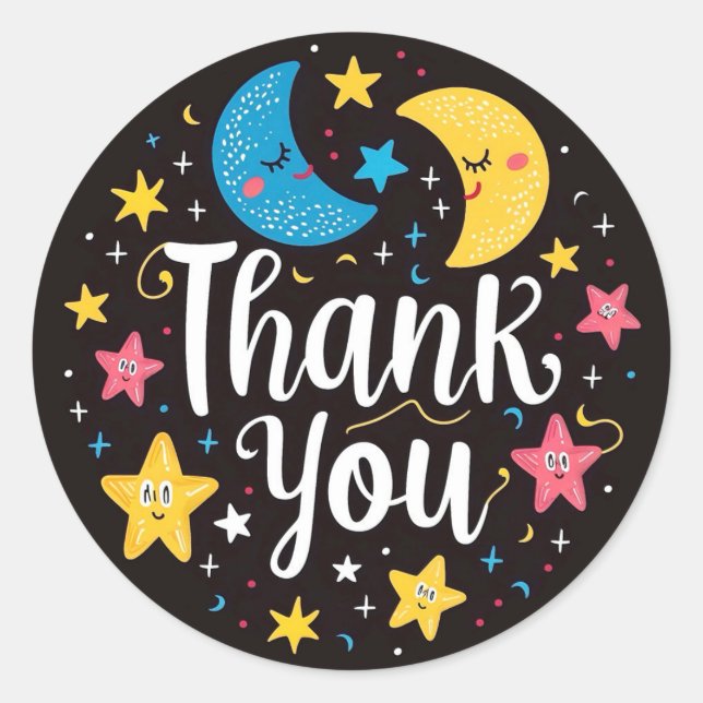 Thank You  Classic Round Sticker (Front)