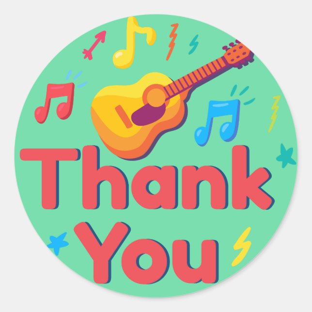 Thank You Classic Round Sticker (Front)