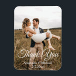 thank you,classic script,wedding photo magnet<br><div class="desc">thank you, classic script,  country wedding photo , custom</div>