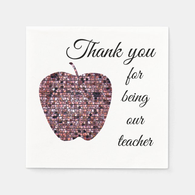 Thank You Classroom Appreciation School Meal Party Napkin (Front)