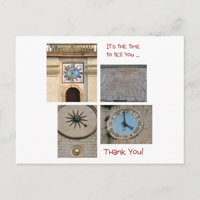 Thank You Clock Towers Postcard (Front)
