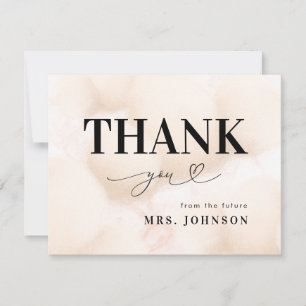 Thank You Cloud Nine 9 Heart Script Bridal Shower Card
