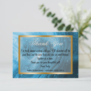 Thank You co-worker & Light Blue Marble, Gold  Card