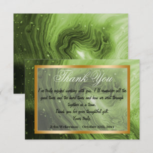 Thank You co-worker & Light Green Marble, Gold  Card