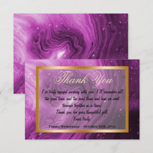 Thank You co-worker & Pink Marble, Gold frame Card