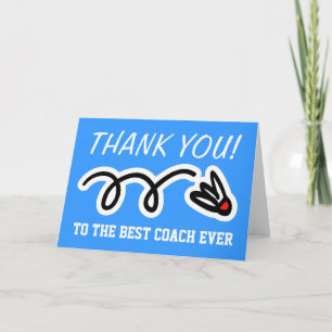 Thank you coach   badminton greeting cards