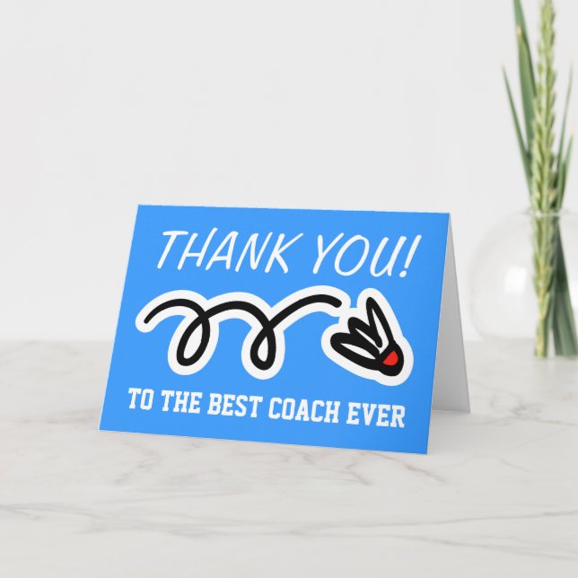 Thank you coach | badminton greeting cards (Front)