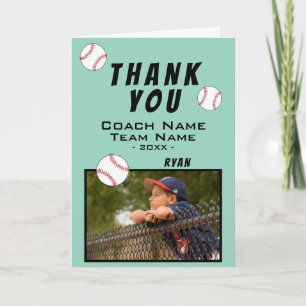 Thank you Coach Baseball Ball Photo Card