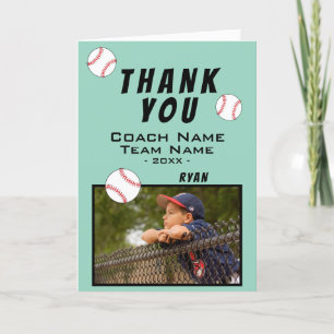Thank you Coach Baseball Ball Photo Card
