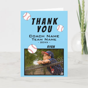 Thank you Coach Baseball Ball Photo Card