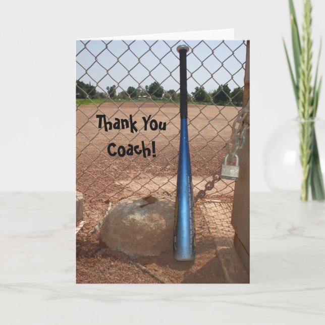 Thank You Coach baseball greeting card (Front)