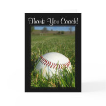 Thank You Coach Baseball greeting card