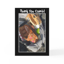 Thank You Coach baseball mitt greeting card