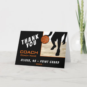 Thank you Coach Basketball Player Silhouette Card