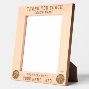 Thank you Coach Basketball Team Name Sports Etched Frames