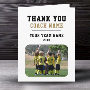 Thank you Coach Big Card with Team Name Photo