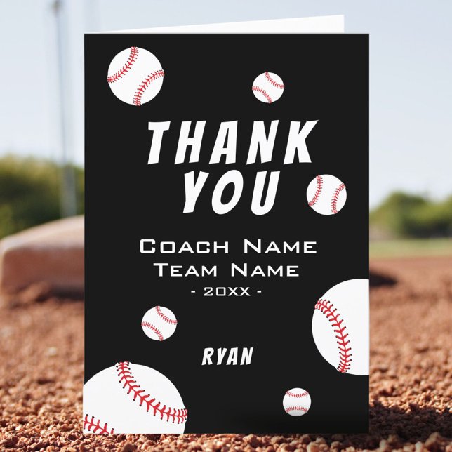 Thank you Coach Black Baseball  Card (Creator Uploaded)