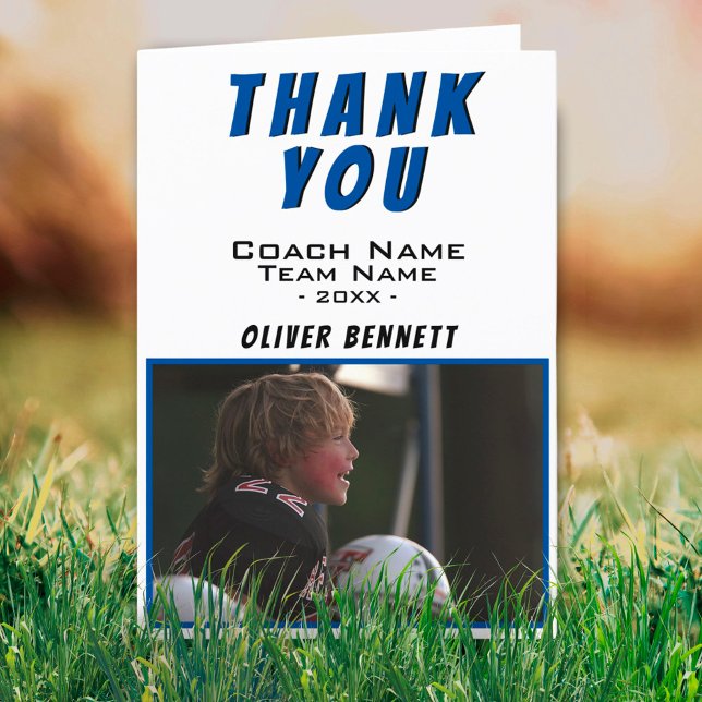 Thank you Coach Card Blue with Photo (Creator Uploaded)