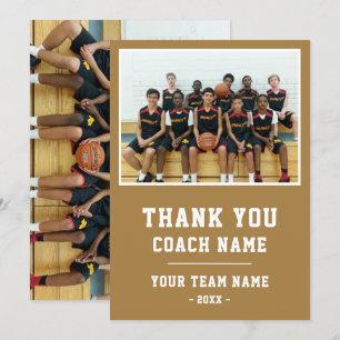 Thank you Coach Card Team Name Photo
