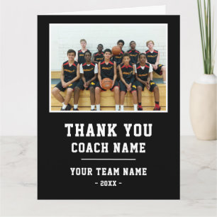 Thank you Coach Card Team Name Photo