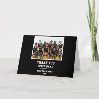 Thank you Coach Card Team Name Photo