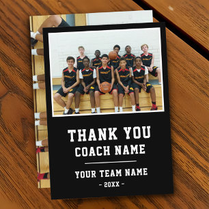 Thank you Coach Card Team Name Photo