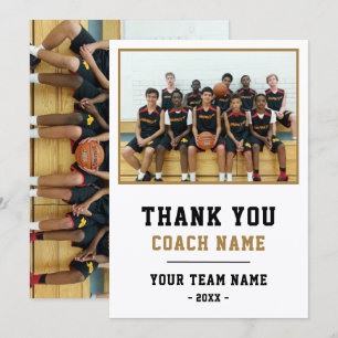 Thank you Coach Card Team Name Photo