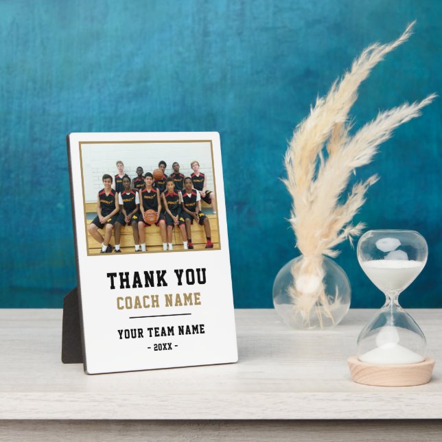 Thank you Coach Card Team Name Photo Plaque (Side)