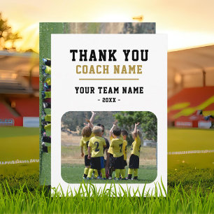 Thank you Coach Card with Team Name Photo
