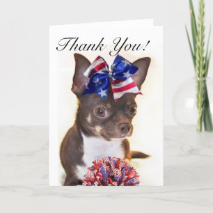 Thank you Coach Cheerleader chihuahua greeting car