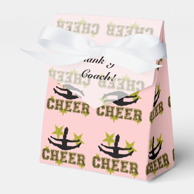 Thank You Coach Cheerleader design favour box (Front Side)