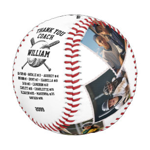Thank You Coach, Custom 6 photos & teammates names Baseball